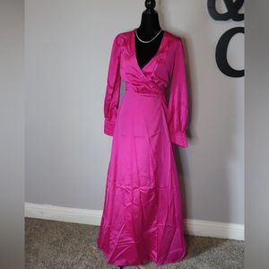 Brand new Fuchsia wrap maxi dress